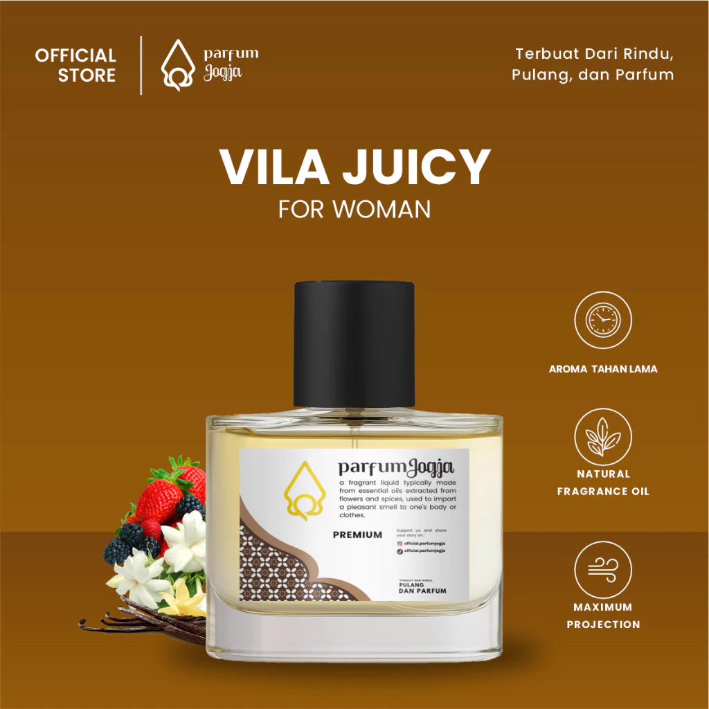 Parfum Jogja Malioboro - VILA JUICY - Premium/Classic - EDP - Aroma Vanilla & Woody - Parfum Jogja