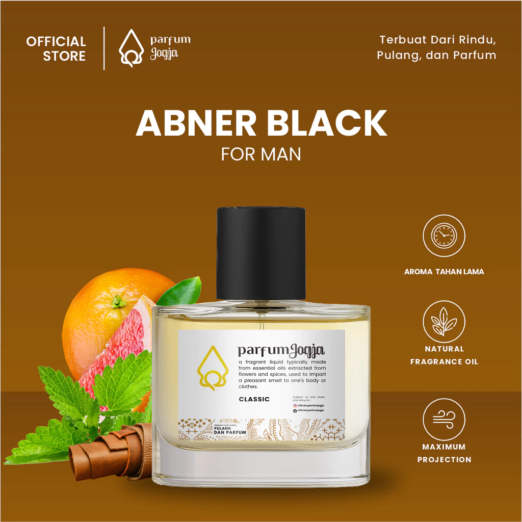 Parfum Jogja Malioboro - ABNER BLACK - Classic - EDP - Citrus & Aromatic - Parfum Jogja