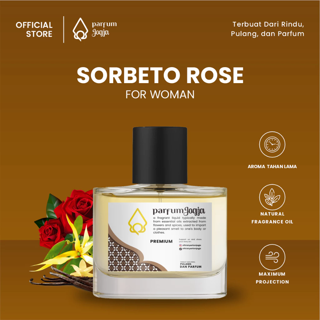 Parfum Jogja Malioboro - SORBETO ROSE - Premium - EDP - Fruity & Sweet - Parfum Jogja