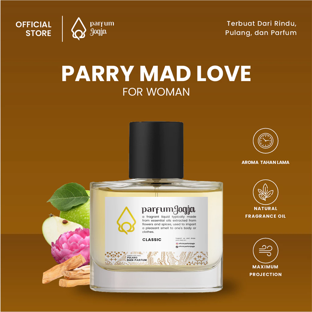 Parfum Jogja Malioboro - PARRY MAD LOVE - Classic - EDP - Aroma Fruity & Floral - Parfum Jogja