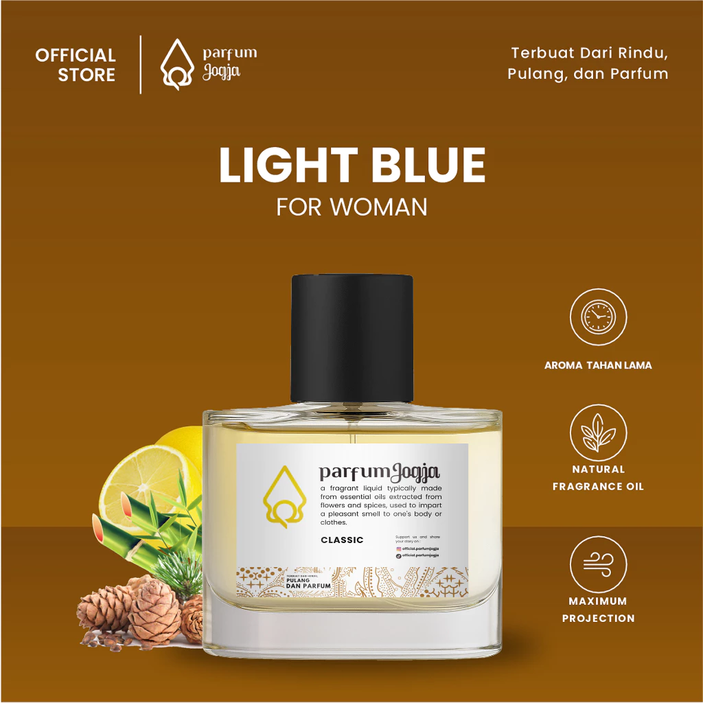 Parfum Jogja Malioboro - LIGHT BLUE - Classic - EDP - Aroma Segar & Ringan - Parfum Jogja
